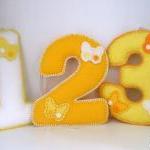 Lemon Butterfly Felt Number..
