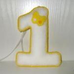 Lemon Butterfly Felt Number..