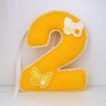 Lemon Butterfly Felt Number..