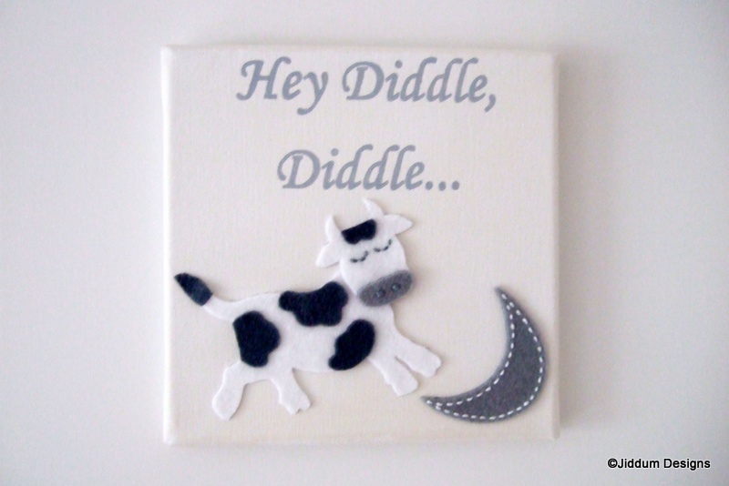 Hey Diddle Diddle Nursery Rhyme Canvas Decoration