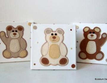 Teddy Bear Nursery Wall Decorations - Set Of 3 on Luulla